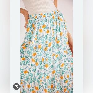 MinkPink Floral Print Skirt in Orange and Green
